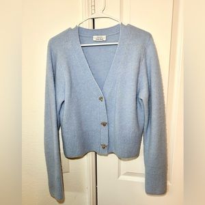💙🐝 Blue alpaca wool cardigan with bee buttons 🐝💙